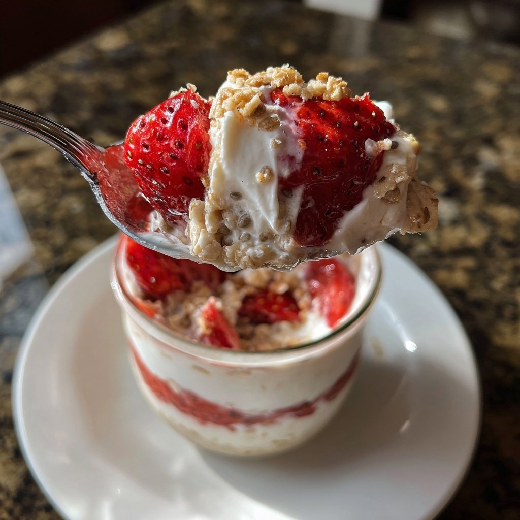 Strawberry Cheesecake Overnight Oats With Chia