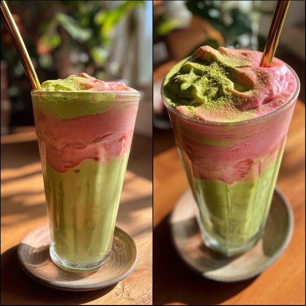 Strawberry Matcha Latte Iced