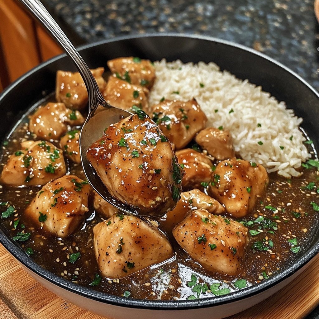 Caramelised Soy Chicken in Garlic Ginger Broth with Rice