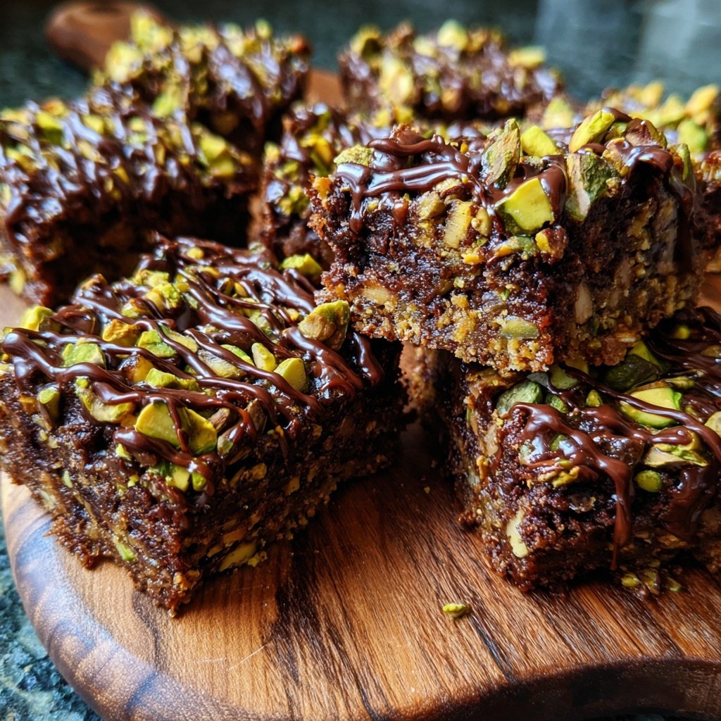 Chocolate Pistachio Snack Squares