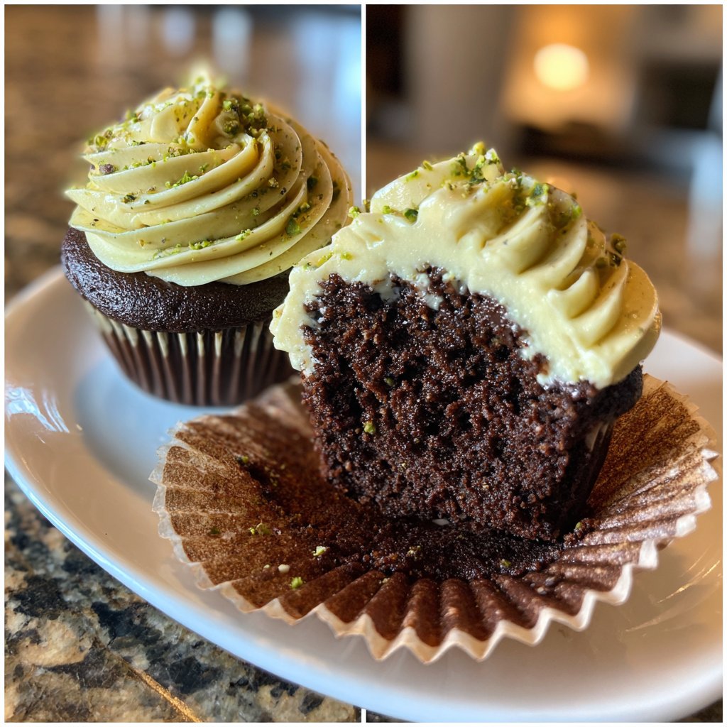 Chocolate Pistachio Cupcakes